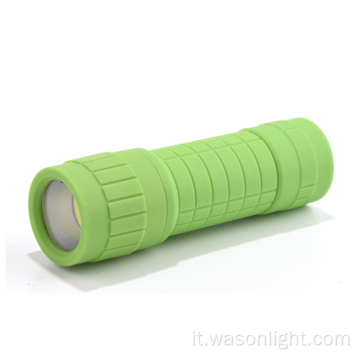 Mini promozione a basso costo in plastica a basso costo a led colorato a led portatile leggera torcia luminosa luminosa
